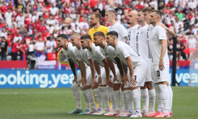 EKIPA fudbalera reprezentacije Slovenije na utakmici UEFA Evropskog prvenstva 2024 godine protiv Srbije na stadionu Minhen fudbal arena, Minhen, 20.06.2024. godine Foto: Marko Metlas Fudbal, Reprezentacija, Srbija, UEFA Evropsko prvenstvo, EURO 2024, Slovenija