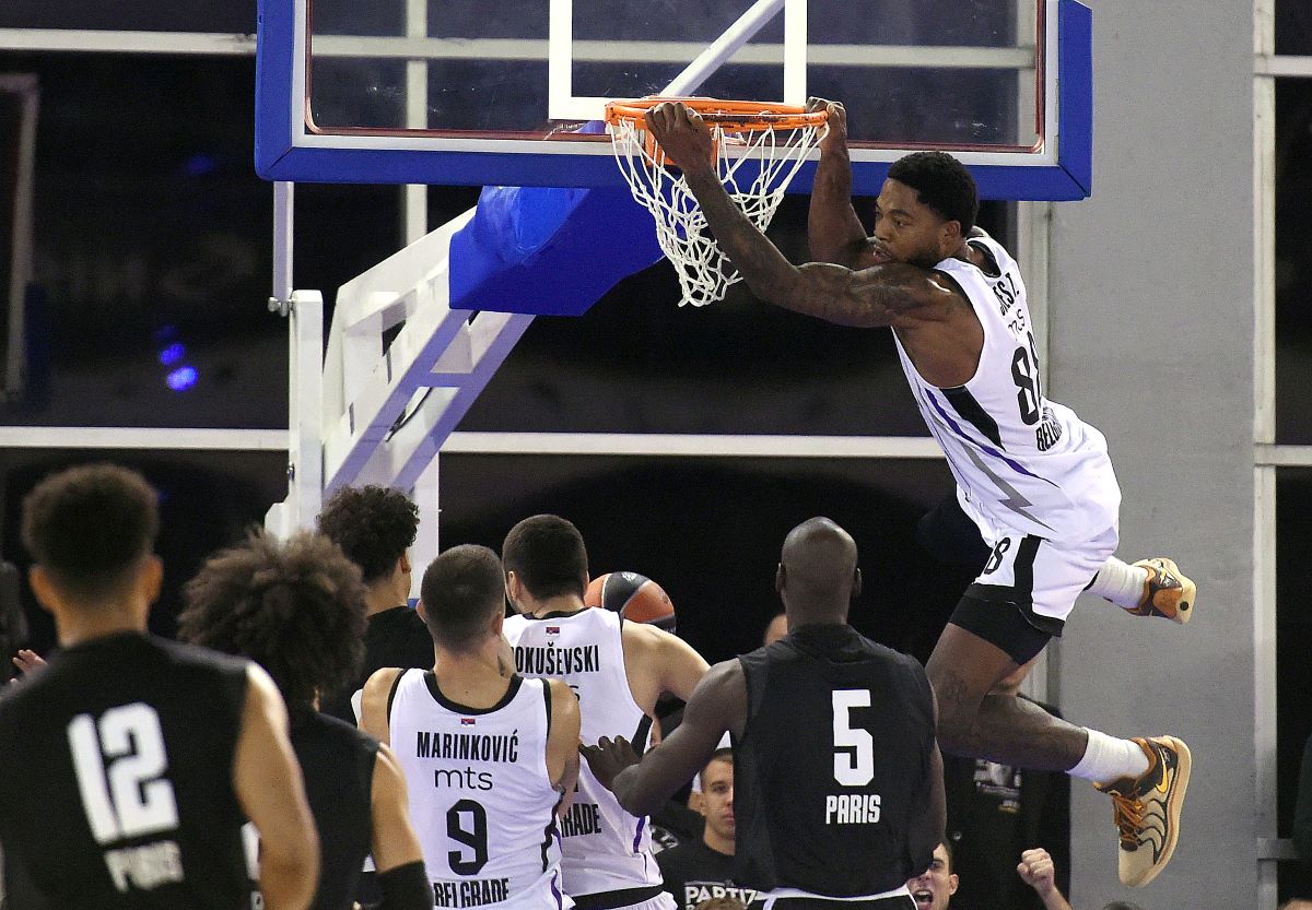 TYRIQUE JONES Tajrik Dzons, kosarkas Partizana, na prijateljskoj utakmici protiv Pariza, u hali 3 Beogradskog sajma. Beograd, 15.09.2024. foto: Nebojsa Parausic Kosarka, Partizan, Pariz