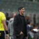 AC Milan's head coach Paulo Fonseca reacts during the Serie A soccer match between AC Milan and Udinese at the San Siro Stadium, in Milan, Italy, Saturday, Oct. 19, 2024. (AP Photo/Antonio Calanni)