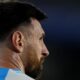 Argentina's Lionel Messi looks on during a World Cup 2026 qualifying soccer match against Bolivia at Monumental stadium in Buenos Aires, Argentina, Tuesday, Oct. 15, 2024. (AP Photo/Natacha Pisarenko)