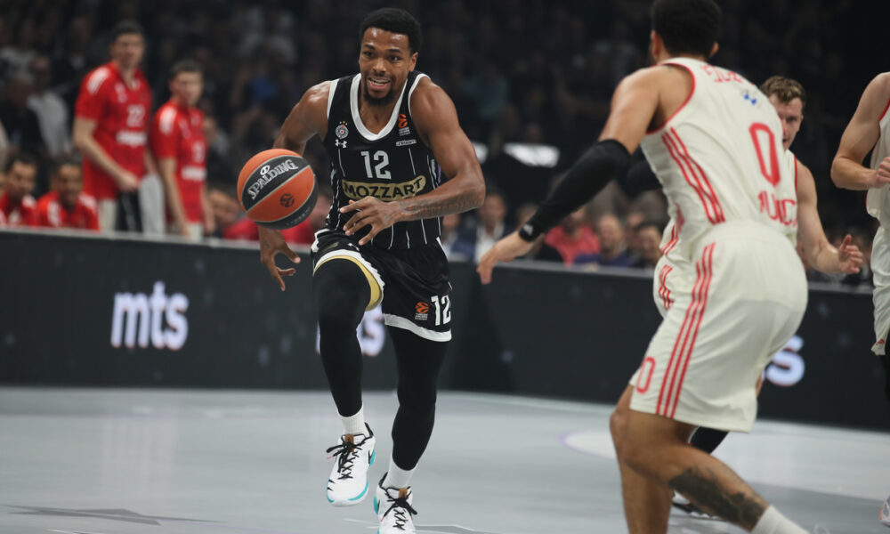 kosarkas Partizana na utakmici Evrolige protiv Bajerna u hali Beogradska Arena, Beograd 15.10.2024. godine Foto: Ivica Veselinov / MN PRESS KOSARKA, BASKETBALL, EVROLIGA, EUROLEAGUE, PARTIZAN, BAYERN, BAJERN