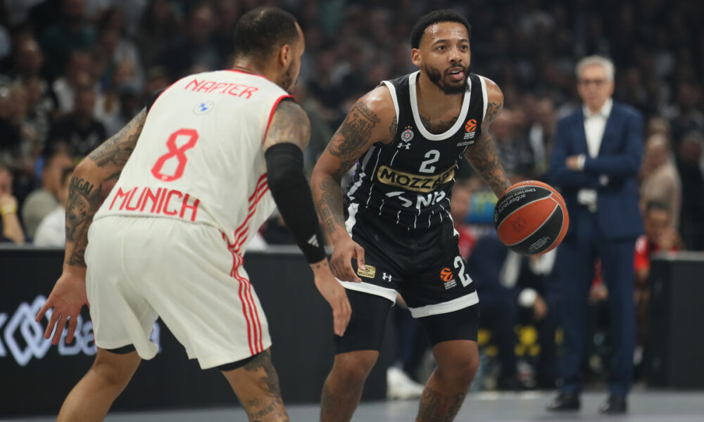 kosarkas Partizana na utakmici Evrolige protiv Bajerna u hali Beogradska Arena, Beograd 15.10.2024. godine Foto: Ivica Veselinov / MN PRESS KOSARKA, BASKETBALL, EVROLIGA, EUROLEAGUE, PARTIZAN, BAYERN, BAJERN