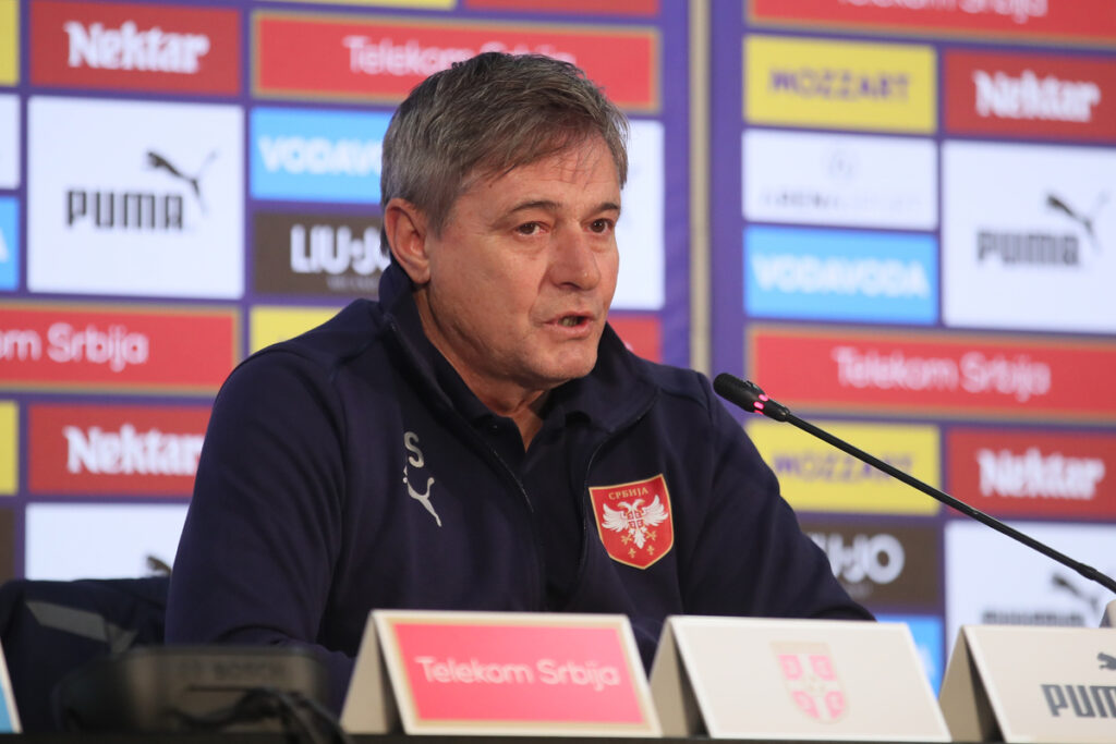 DRAGAN STOJKOVIC PIKSI selektor i trener fudbalera reprezentacije Srbije na press konferenciji u sportskom centru FSS, Stara Pazova 07.10.2024. godine Foto: Ivica Veselinov / MN Press Fudbal, Srbija, Pres konferencija