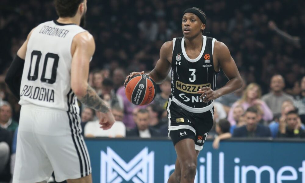 FRANK NTILIKINA Frenk Ntilikina kosarkas Partizana na utakmici Evrolige protiv Virtusa u hali Beogradska Arena, Beograd 23.10.2024. godine Foto: Ivica Veselinov / MN PRESS KOSARKA, BASKETBALL, EVROLIGA, EUROLEAGUE, PARTIZAN, VIRTUS BOLOGNA, VIRTUS BOLONJA