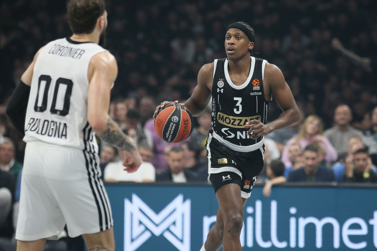 FRANK NTILIKINA Frenk Ntilikina kosarkas Partizana na utakmici Evrolige protiv Virtusa u hali Beogradska Arena, Beograd 23.10.2024. godine Foto: Ivica Veselinov / MN PRESS KOSARKA, BASKETBALL, EVROLIGA, EUROLEAGUE, PARTIZAN, VIRTUS BOLOGNA, VIRTUS BOLONJA