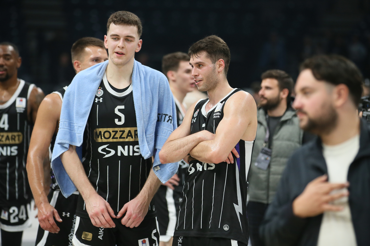 kosarkas Partizana na utakmici ABA lige protiv Krke u hali Beogradska Arena, Beograd 26.10.2024. godine Foto: Ivica Veselinov / MN PRESS KOSARKA, BASKETBALL, ABA LIGA, ABA LEAGUE, PARTIZAN, KK KRKA NOVO MESTO