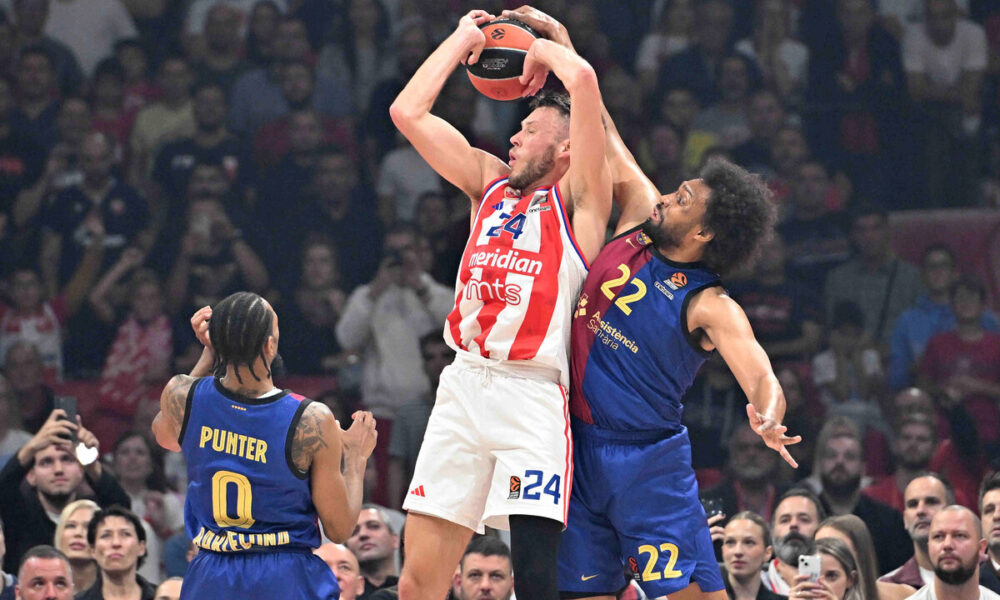 kosarkas Crvene zvezde na utakmici Evrolige protiv Barselone u hali Beogradska arena, Beograd 18.10.2024. godine Foto: Marko Metlas Kosarka, Crvena zvezda, Evroliga, Barselona