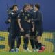 Juventus players celebrate after a goal during the UEFA Champions League opening phase soccer match between Leipzig and Juventus in Leipzig, Germany, Wednesday, Oct. 2, 2024.(AP Photo/Ebrahim Noroozi)