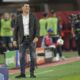 Red Star's head coach Vladan Milojevic is seen during the Champions League opening phase soccer match between Monaco and Crvena Zvezda, Red Star Belgrade, at the Louis II stadium, in Monaco, Tuesday, Oct. 22, 2024. (AP Photo/Laurent Cipriani)