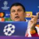 Crvena Zvezda's coach Vladan Milojevic gestures during a news conference at the San Siro stadium in Milan, Italy, Monday, Sept. 30, 2024. Crvena Zvezda (Red Star Belgrade) will face Inter Milan in the Champions League opening phase soccer match on Tuesday. (AP Photo/Luca Bruno)