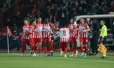 fudbaler Crvene zvezde na utakmici UEFA Lige sampiona protiv Barselone na stadionu Rajko Mitic, Beograd 06.11.2024. godine Foto: Ivica Veselinov / MN PRESS FUDBAL, FOOTBALL, UEFA CHAMPIONS LEAGUE, LIGA SAMPIONA, CRVENA ZVEZDA, RED STAR, BARCELONA, BARSELONA