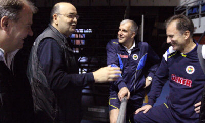 Dusko Vujosevic trener, Zelimir Obradovic Zeljko trener, Vladimir Androic pomocnik kosarka Fenerbahce Istanbul trening u hali Pionir 07.11.2013. godine Foto: Marko Metlas