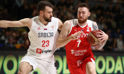 ONURALP BITIM kosarkas Turske na utakmici kvalifikacija za FIBA svetsko prventsvo protiv MARKO GUDURIC iz Srbije u Hali Aleksandar Nikolic, Beograd 14.11.2022. godine Foto: Ivica Veselinov / MN PRESS KOSARKA, BASKETBALL, SRBIJA, TURSKA, TURKEY, SERBIA, FIBA, WORLD CUP, QUALIFICATIONS, KVALIFIKACIJE