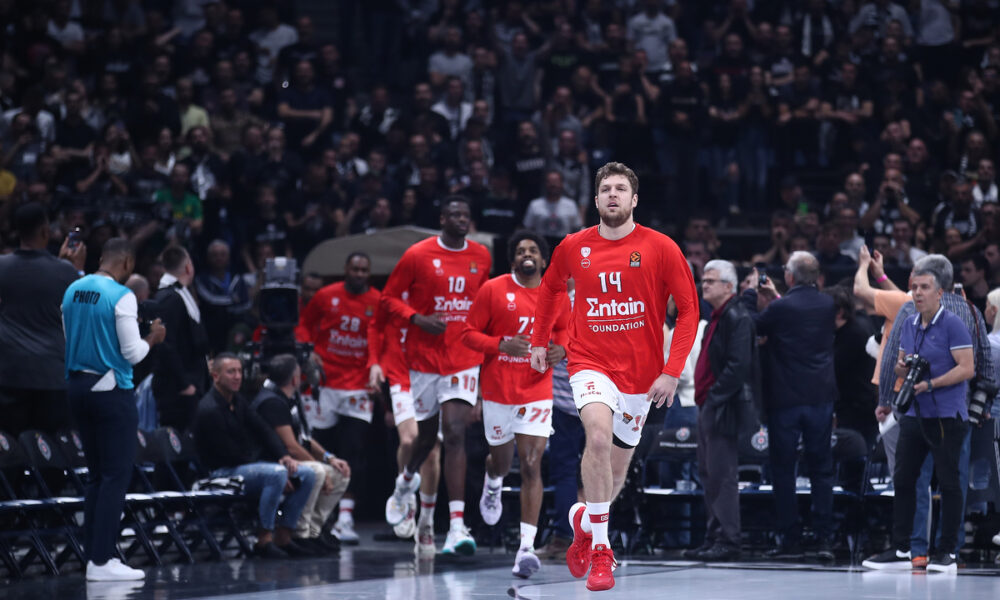 SASHA VEZENKOV Sasa Vezenkov kosarkas Olimpijakosa na utakmici Evrolige protiv Partizana u hali Stark Beogradska Arena, Beograd 24.03.2023. godine Foto: Ivica Veselinov / MN PRESS KOSARKA, BASKETBALL, EVROLIGA, EUROLEAGUE, KK PARTIZAN MOZZARTBET, OLIMPIJAKOS PIREJ, OLYMPIACOS PIREAUS