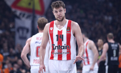 SASHA VEZENKOV Sasa Vezenkov kosarkas Olimpijakosa na utakmici Evrolige protiv Partizana u hali Stark Beogradska Arena, Beograd 24.03.2023. godine Foto: Ivica Veselinov / MN PRESS KOSARKA, BASKETBALL, EVROLIGA, EUROLEAGUE, KK PARTIZAN MOZZARTBET, OLIMPIJAKOS PIREJ, OLYMPIACOS PIREAUS