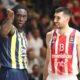 OGNJEN DOBRIC kosarkas Crvene Zvezde na utakmici Evrolige protiv JOHNATHAN MOTLEY Dzonatan Motli iz Fenerbahcea u hali Aleksandar Nikolic, Beograd 13.04.2023. Foto: Ivica Veselinov / MN PRESS KOSARKA, BASKETBALL, EVROLIGA, EUROLEAGUE, CRVENA ZVEZDA, FENERBAHCE ISTANBUL