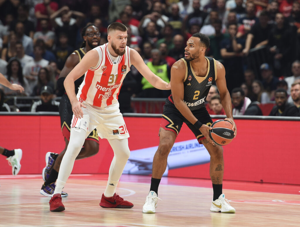 ELIE OKOBO Eli Okobo, kosarkas Monaka, na utakmici Evrolige protiv Crvene zvezde, u Beogradskoj Stark Areni. Beograd, 18.10.2023. foto: Nebojsa Parausic / MN Press Kosarka, Euroleague, Crvena zvezda, Monako