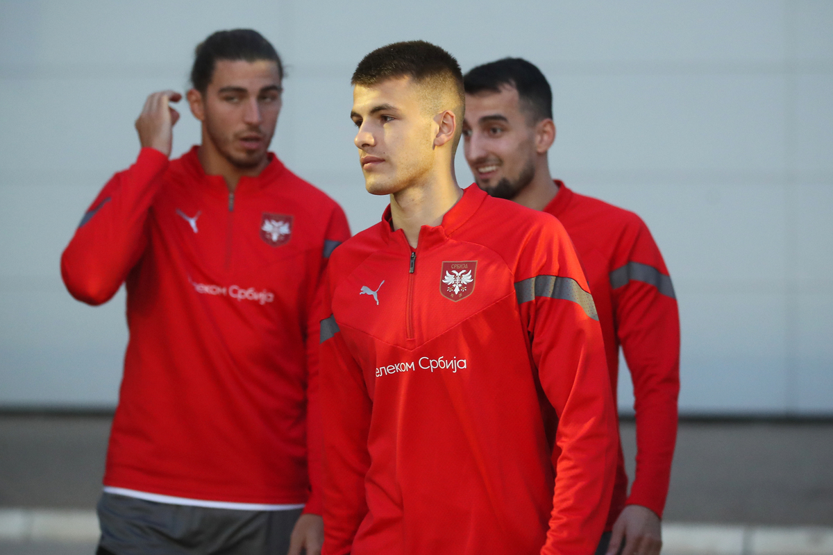 SAMED BAZDAR fudbaler Srbije na treningu u Sportskom Centru FSS, Stara Pazova 18.03.2024. godine Foto: Ivica Veselinov / MN PRESS FUDBAL, FOOTBALL, SRBIJA, SERBIA, TRENNING, TRAINING