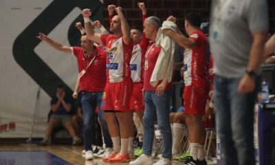 RADOST rukometasa Vojvodine na utakmici finala Prvenstva Srbije protiv Metaloplastike u SC Zorka, Sabac 26.05.2024. godine Foto: Ivica Veselinov / MN PRESS RUKOMET, HANDBALL, PRVENSTVO SRBIJE, NATIONAL CHAMPIONSHIP, VOJVODINA, METALOPLASTIKA