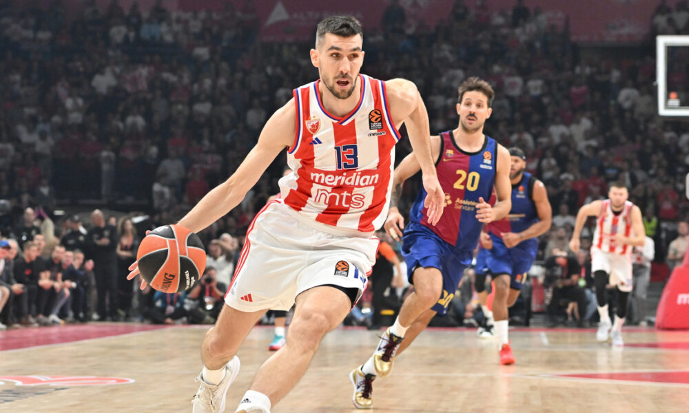 OGNJEN DOBRIC kosarkas Crvene zvezde na utakmici Evrolige protiv Barselone u hali Beogradska arena, Beograd 18.10.2024. godine Foto: Marko Metlas Kosarka, Crvena zvezda, Evroliga, Barselona