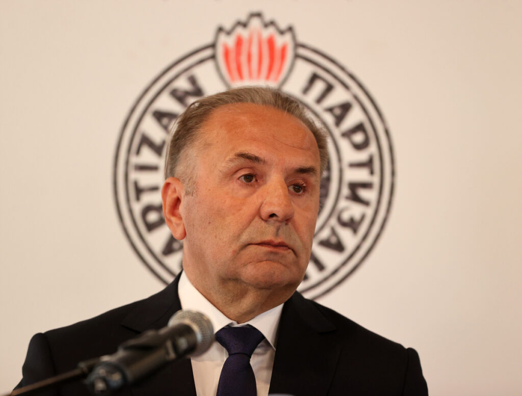 RASIM LJAJIC predsednik privremenog organa Partizana na vanrednoj sednici skupstine FK Partizan, u SC Teleoptik. Beograd, 21.10.2024. foto: MN press/mr Fudbal, Partizan, Pres konferencija, Konferencija, Pres