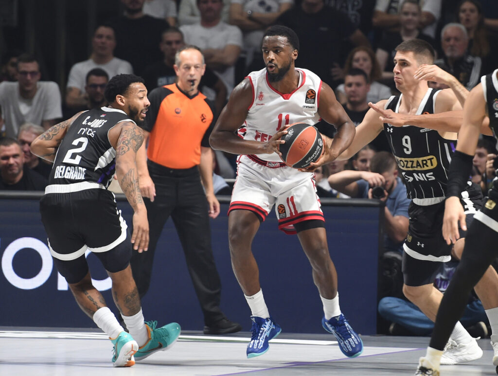 ALPHA DIALLO Alfa Dialo, kosarkas Monaka, na utakmici Evrolige protiv Partizana, u hali Aleksandar Nikolic. Belgrade, 30.10.2024. foto: Nebojsa Parausic/ MN Press BASKETBALL, EUROLEAGUE, PARTIZAN, MONACO