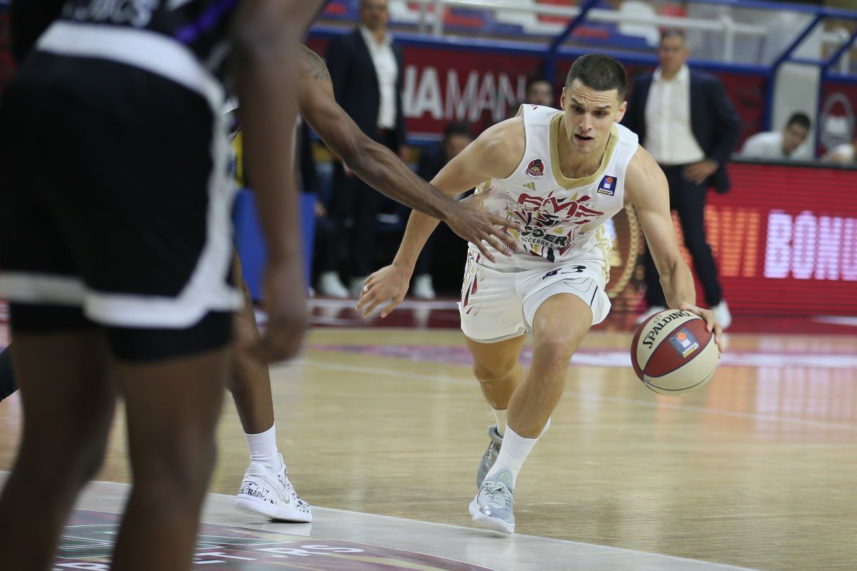 PETAR POPOVIC kosarkas FMP Zeleznika na utakmici ABA lige protiv Partizana u hali FMP Arena, Beograd 04.11.2024. godine Foto: Ivica Veselinov / MN PRESS KOSARKA, BASKETBALL, ABA LIGA, ABA LEAGUE, FMP ZELEZNIK, PARTIZAN