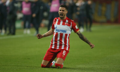 fudbaler Crvene Zvezde na utakmici UEFA Lige Sampiona protiv Stutgarta na stadionu Rajko Mitic, Beograd 27.11.2024. godine Foto: Ivica Veselinov / MN PRESS FUDBAL, FOOTBALL, UEFA CHAMPIONS LEAGUE, LIGA SAMPIONA, CRVENA ZVEZDA, RED STAR, STUTGART, VFB STUTTGART