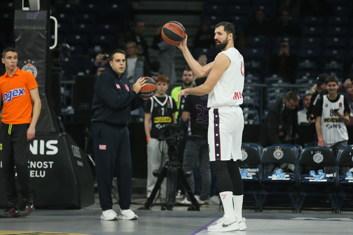 kosarkas Olimpije Milano na utakmici Evrolige protiv Partizana u hali Beogradska Arena, Beograd 15.11.2024. godine Foto: Ivica Veselinov / MN PRESS KOSARKA, BASKETBALL, EVROLIGA, EUROLEAGUE, PARTIZAN, ARMANI MILANO