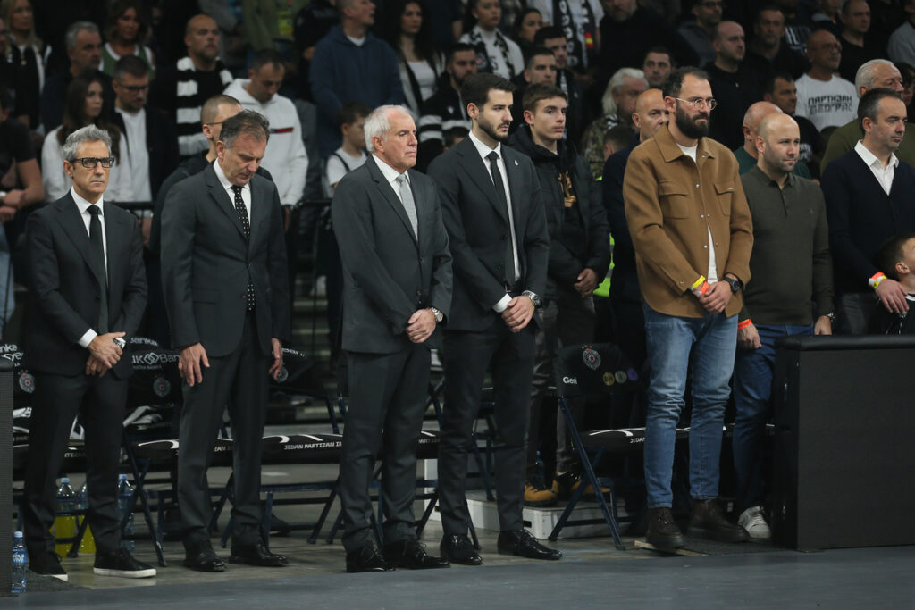 Trener Partizana na utakmici Evrolige protiv Armanija u hali Beogradska Arena, Beograd 15.11.2024. godine Foto: Ivica Veselinov / MN PRESS KOSARKA, BASKETBALL, EVROLIGA, EUROLEAGUE, PARTIZAN, ARMANI MILANO