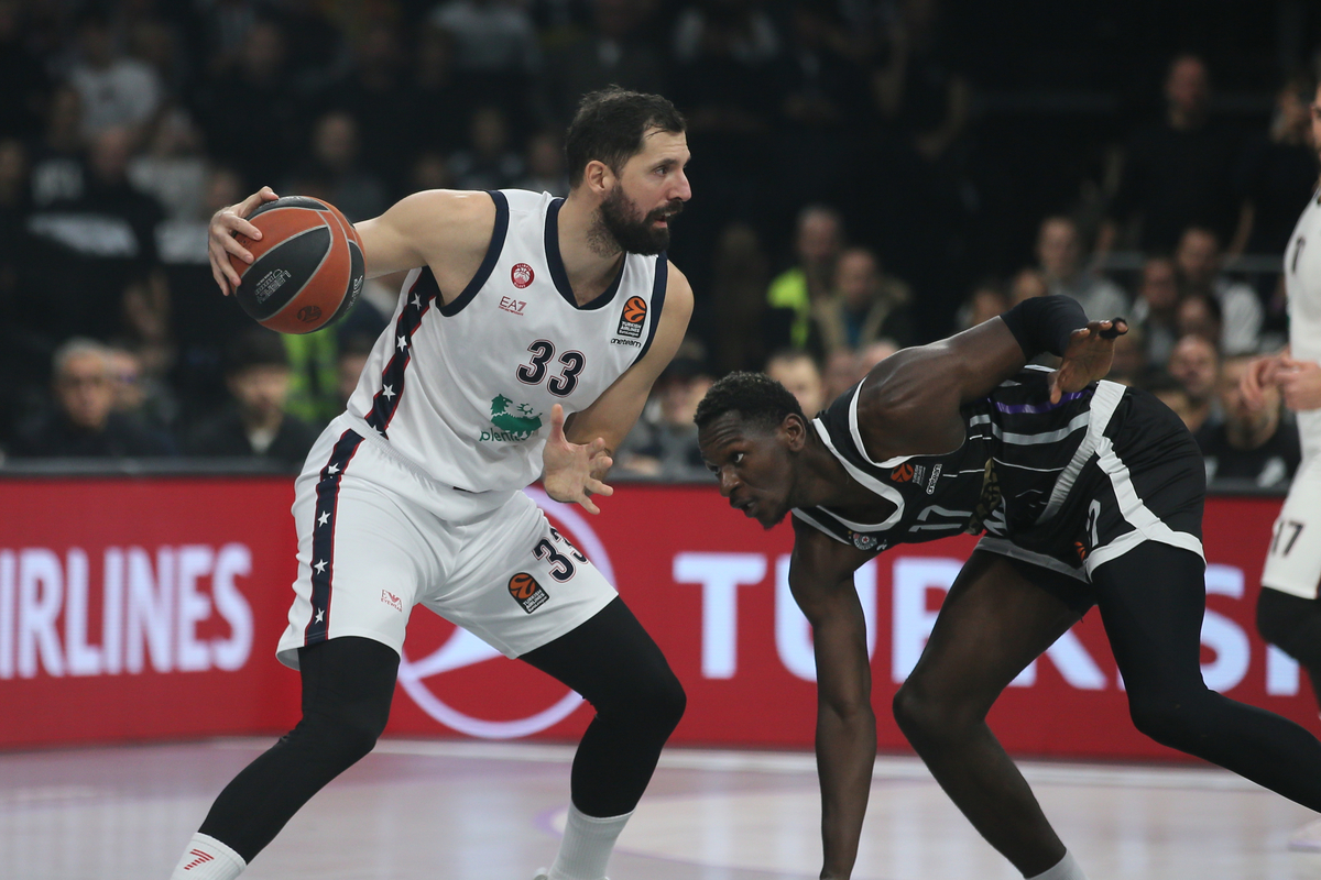 kosarkas Olimpije Milano na utakmici Evrolige protiv Partizana u hali Beogradska Arena, Beograd 15.11.2024. godine Foto: Ivica Veselinov / MN PRESS KOSARKA, BASKETBALL, EVROLIGA, EUROLEAGUE, PARTIZAN, ARMANI MILANO