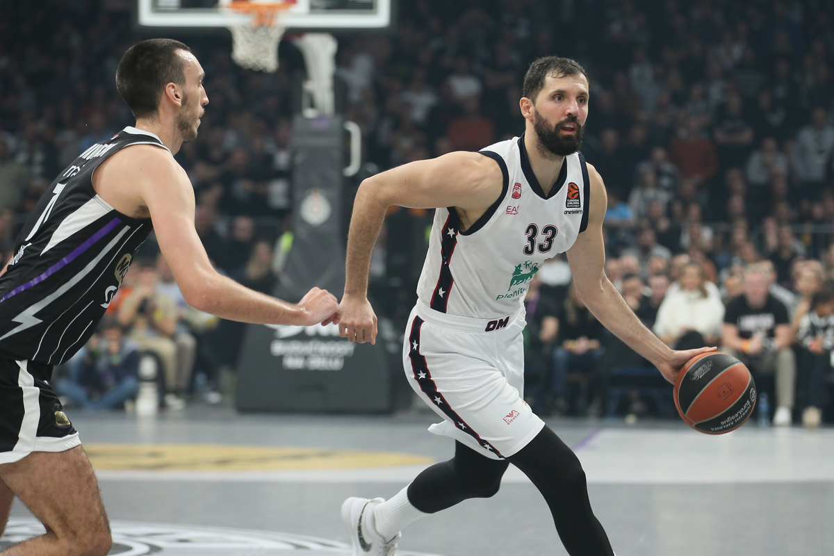 kosarkas Olimpije Milano na utakmici Evrolige protiv Partizana u hali Beogradska Arena, Beograd 15.11.2024. godine Foto: Ivica Veselinov / MN PRESS KOSARKA, BASKETBALL, EVROLIGA, EUROLEAGUE, PARTIZAN, ARMANI MILANO