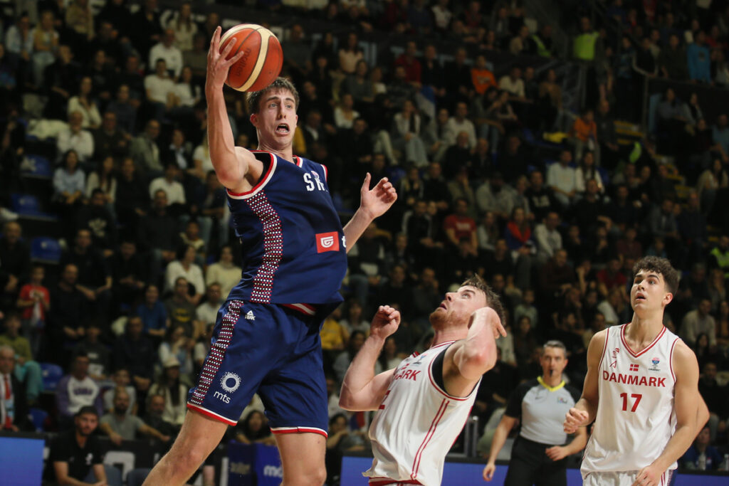 kosarkas Srbije na utakmici kvalifikacija za Evropsko Prvenstvo protiv Danske u hali Aleksandar Nikolic, Beograd 24.11.2024. godine Foto: Ivica Veselinov / MN PRESS
 KOSARKA, BASKETBALL, KVALIFIKACIJE, SRBIJA, DANSKA, DENMARK, SERBIA