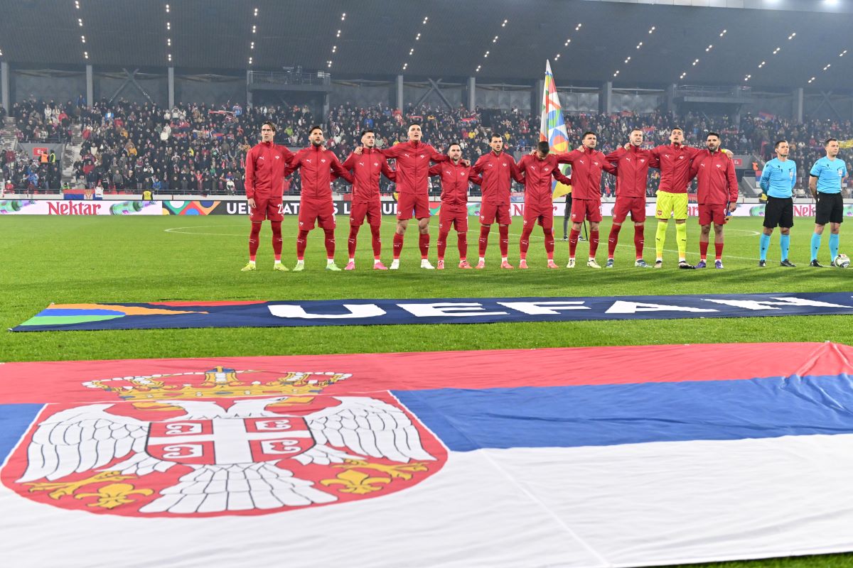 Fudbaleri Srbije u meču protiv Danske