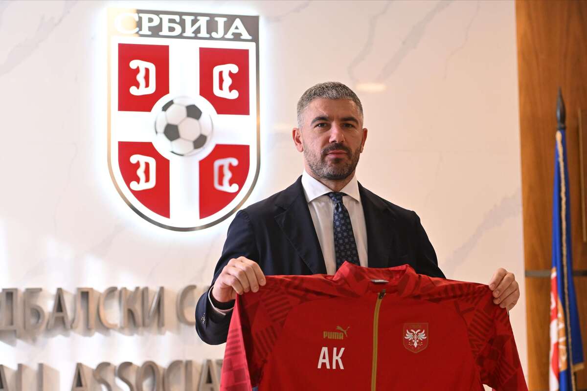 ALEKSANDAR KOLAROV selektor i trener U21 fudbalske reprezentacije Srbije pres konferencija u sportskom centru FSS, Stara Pazova 08.11.2024. godine Foto: Marko Metlas Fudbal, Srbija, U21