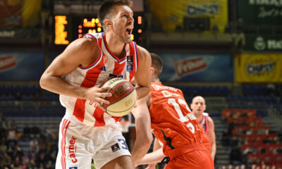 kosarkas Crvene zvezde na utakmici Jadranske ABA lige protiv Cedevita Olimpije u hali Aleksandar Nikolic, Beograd 04.11.2024. godine Foto: Marko Metlas Kosarka, Crvena zvezda, Jadranska ABA liga, Cedevita Olimpija