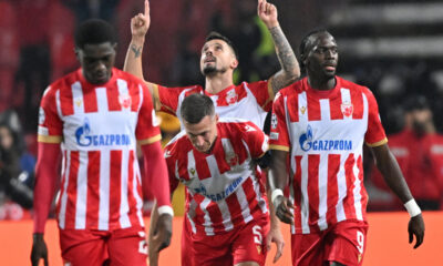 fudbaler Crvene zvezde na utakmici UEFA Lige sampiona protiv Stutgarta na stadionu Rajko Mitic, Beograd 27.11.2024. godine Foto: Marko Metlas Fudbal, Liga sampiona, Crvena zvezda, Stutgart