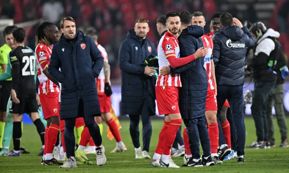 fudbaler Crvene zvezde na utakmici UEFA Lige sampiona protiv Stutgarta na stadionu Rajko Mitic, Beograd 27.11.2024. godine Foto: Marko Metlas Fudbal, Liga sampiona, Crvena zvezda, Stutgart