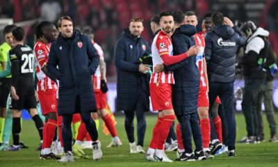 fudbaler Crvene zvezde na utakmici UEFA Lige sampiona protiv Stutgarta na stadionu Rajko Mitic, Beograd 27.11.2024. godine Foto: Marko Metlas Fudbal, Liga sampiona, Crvena zvezda, Stutgart