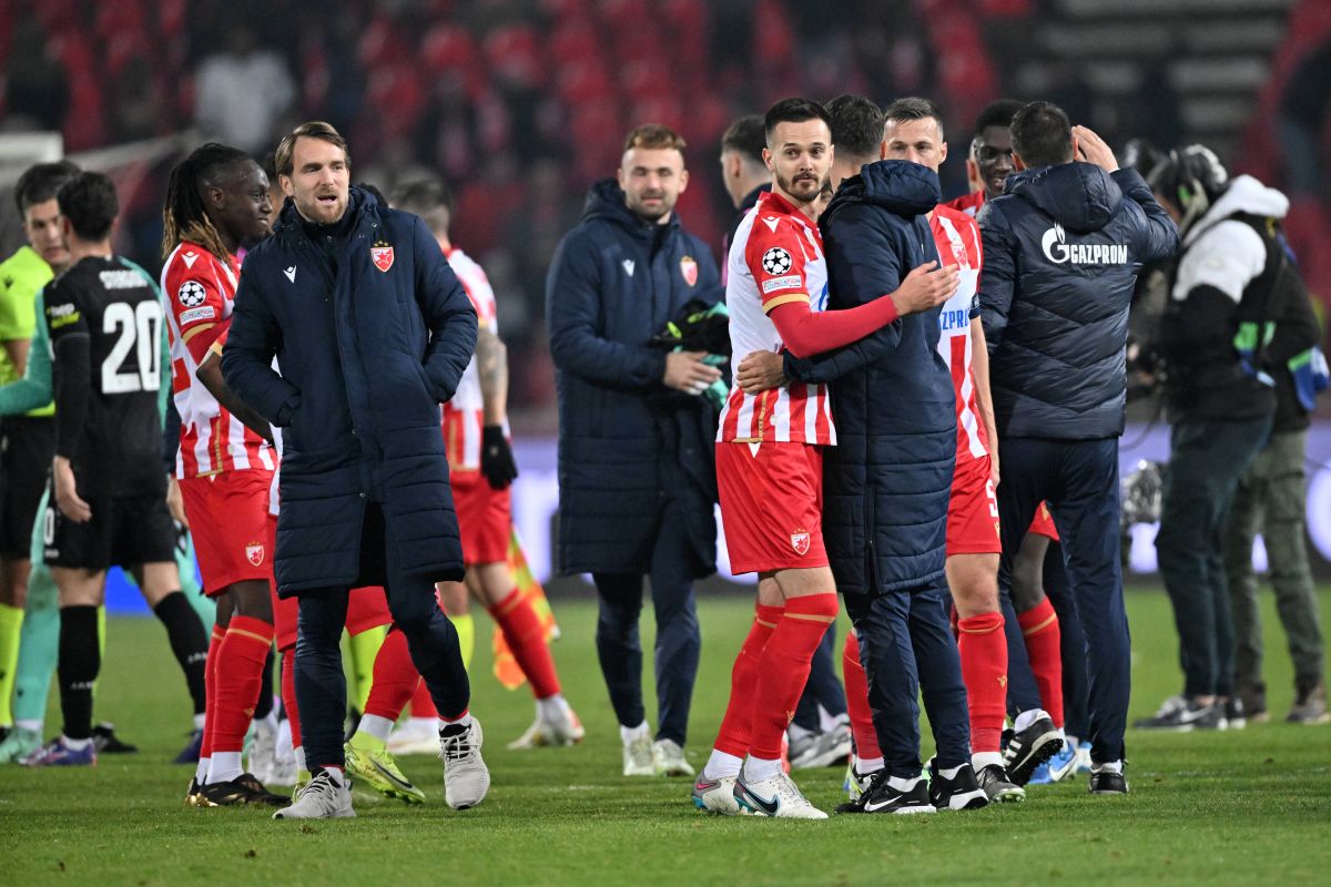 fudbaler Crvene zvezde na utakmici UEFA Lige sampiona protiv Stutgarta na stadionu Rajko Mitic, Beograd 27.11.2024. godine Foto: Marko Metlas Fudbal, Liga sampiona, Crvena zvezda, Stutgart