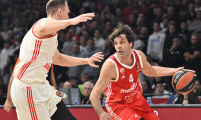 kosarkas Crvene zvezde na utakmici Evrolige protiv Bajerna u hali Beogradska arena, Beograd 29.11.2024. godine Foto: Marko Metlas Kosarka, Crvena zvezda, Evroliga, Bajern Minhen, Bajern