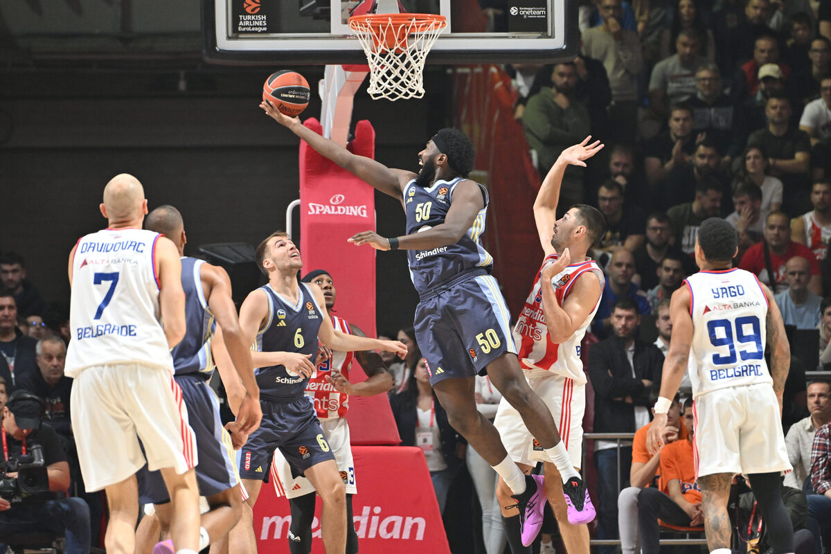 kosarkas Crvene zvezde na utakmici Evrolige protiv Albe Berlin u hali Aleksandar Nikolic, Beograd 07.11.2024. godine Foto: Marko Metlas Kosarka, Crvena zvezda, Evroliga, Alba Berlin