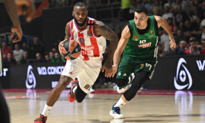 kosarkas Crvene zvezde na utakmici Evrolige protiv Panatinaikosa u hali Aleksandar Nikolic Pionir, Beograd 01.11.2024. godine Foto: Marko Metlas Kosarka, Crvena zvezda, Evroliga, Panatinaikos