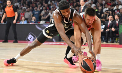 kosarkas Crvene zvezde na utakmici Evrolige protiv Partizana u hali Beogradska Arena, Beograd 21.11.2024. godine Foto: Marko Metlas Kosarka, Evroliga, Partizan, Crvena zvezda, Derbi