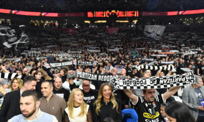 Navijači Partizana na utakmici Evrolige protiv Barselone u hali Beogradska arena, Beograd 13.11.2024. godine Foto: Marko Metlas Kosarka, Partizan, Evroliga, Barselona