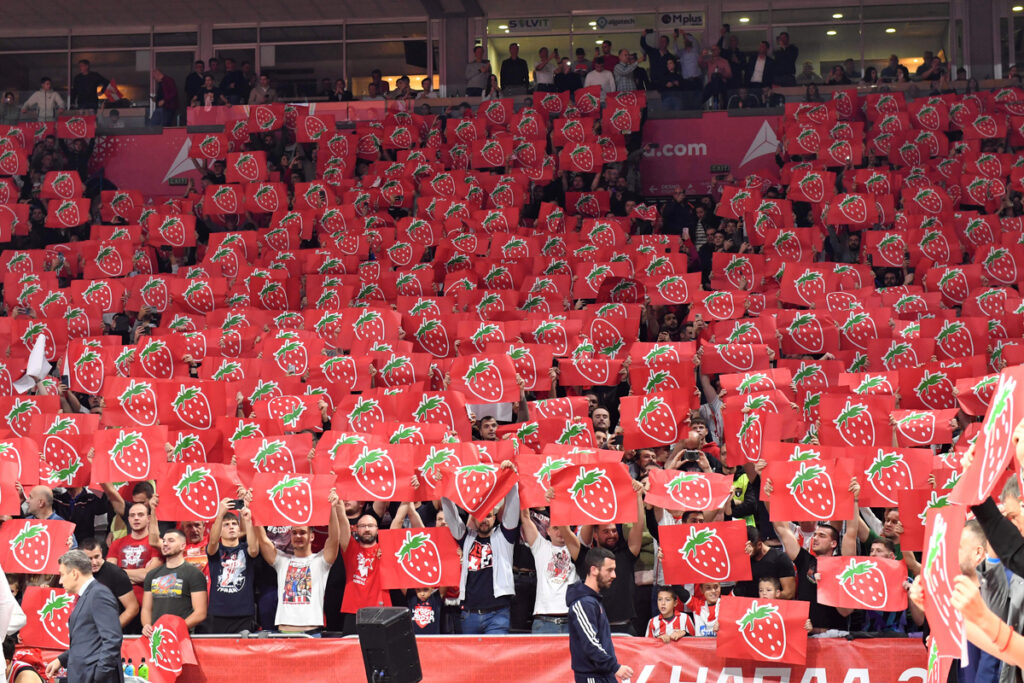 Navijači Crvene Zvezde na utakmici Evrolige protiv Partizana u hali Beogradska Arena, Beograd 21.11.2024. godine Foto: Ivica Veselinov / MN PRESS KOSARKA, BASKETBALL, EVROLIGA, EUROLEAGUE, CRVENA ZVEZDA, PARTIZAN