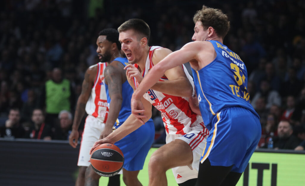 kosarkas Crvene zvezde na utakmici Evrolige protiv Makabija Tel Aviv u hali Beogradska arena, Beograd 20.12.2024. godine Foto: MN PRESS Kosarka, Crvena zvezda, Evroliga, Makabi Tel Aviv