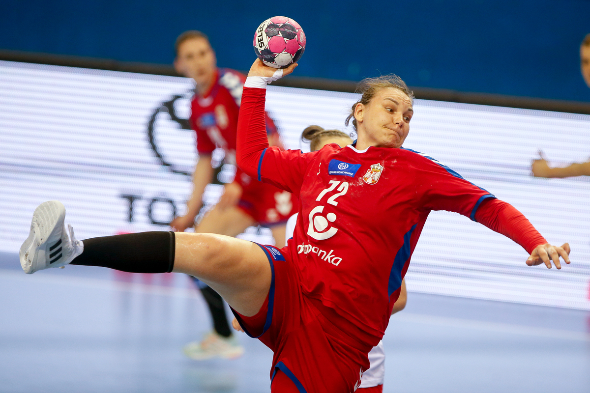 DRAGANA CVIJIC rukometasica reprezentacije Srbije na utakmici kvalifikacija za Svetsko Prvenstvo protiv Slovacke u hali SC Vozdovac, Beograd 21.04.2021. godine Foto: Ivica Veselinov / MN PRESS