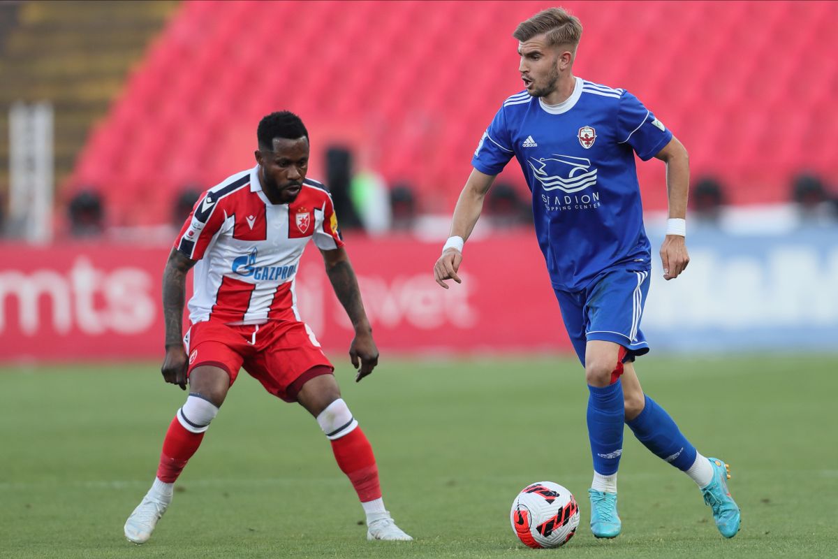 NEMANJA MILOJEVIC fudbaler Vozdovca na utakmici Superlige Prvenstva Srbije protiv GUELOR KANGA iz Crvene zvezde na stadionu Rajka Mitica, Beograd, 22.05.2022. godine Foto: Marko Metlas Fudbal, Crvena zvezda, Superliga Prvenstvo Srbije, Vozdovac