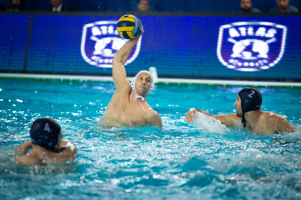 ANDRIJA PRLAINOVIC vaterpolista Marseja na utakmici cetvrtfinala Lige Sampiona protiv Novog Beograda na bazenu 11. April, Beograd 02.06.2022. Foto: DJK / MN PRESS VATERPOLO, WATERPOLO, LIGA SAMPIONA, CHAMPIONS LEAGUE, F8, NOVI BEOGRAD, MARSEILLE, MARSEJ